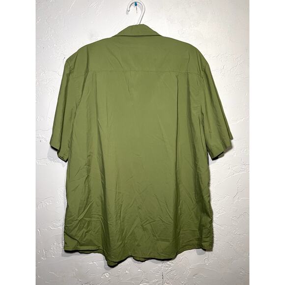 Gander Mountain green nylon utility button‎ down camp shirt mens large gorpcore - Picture 3 of 6